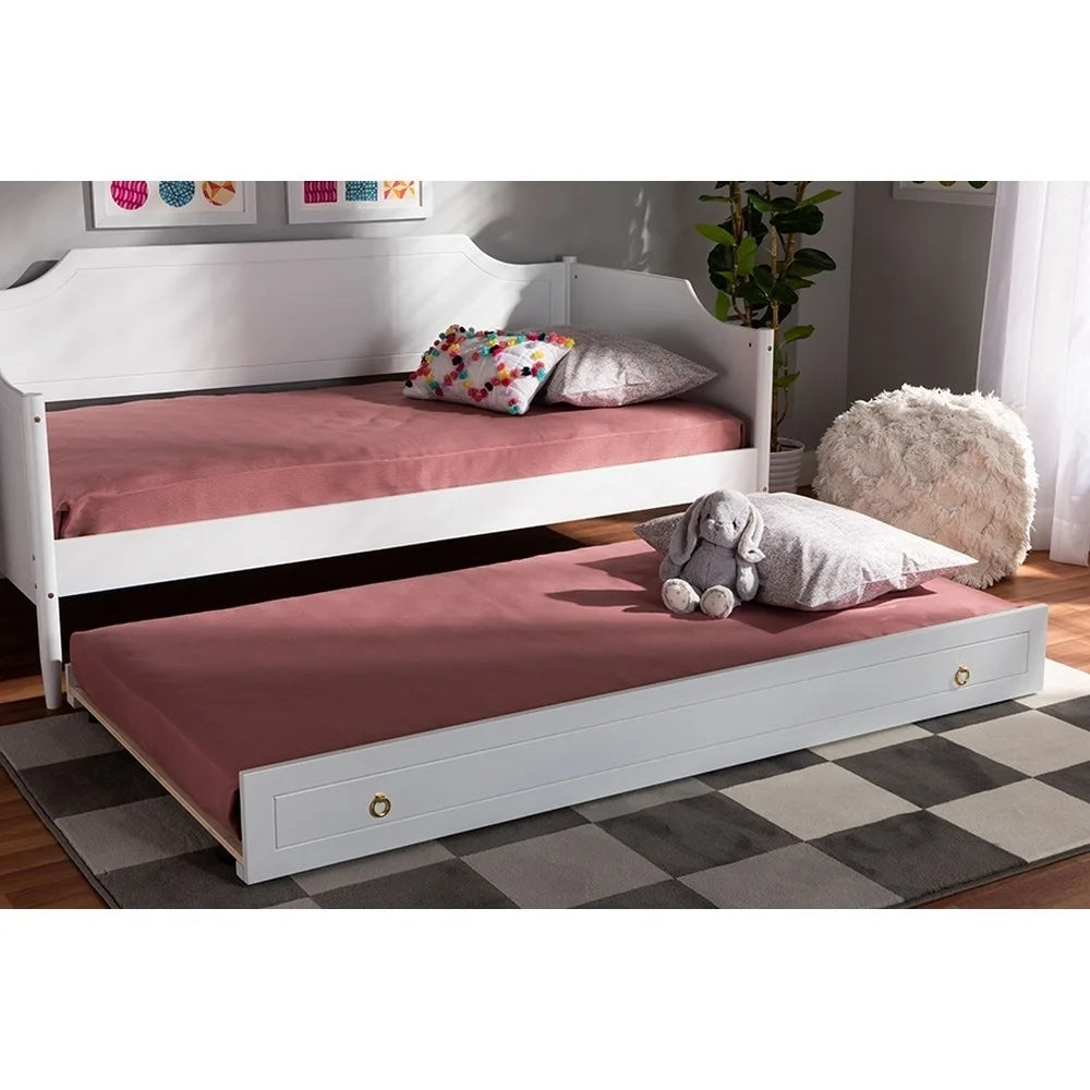 White Finished Wood Twin Size Trundle Q370552
