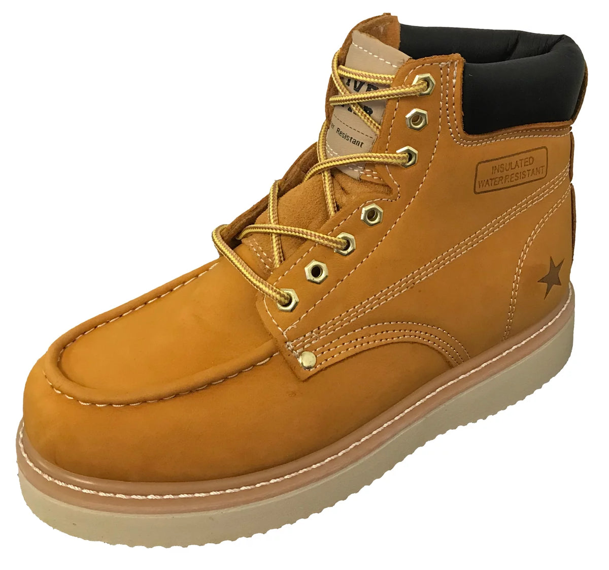 Men's Genuine Leather Moc Toe Work Boots A8671