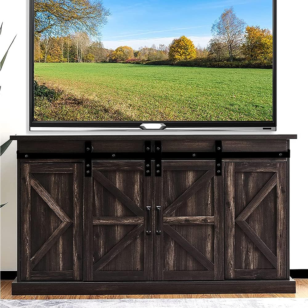 Espresso Sliding Barn Door TV Stand Z55480