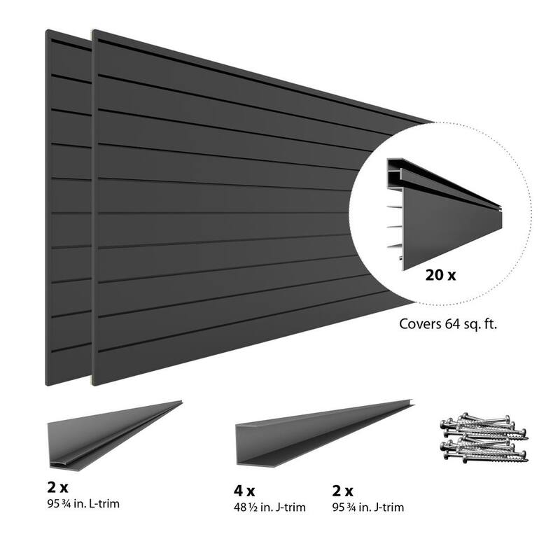 Slat Wall Panel Set Charcoal 2-Pack W6668