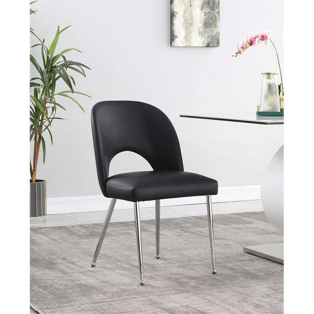 Black Vegan Leather Dining Chair U997