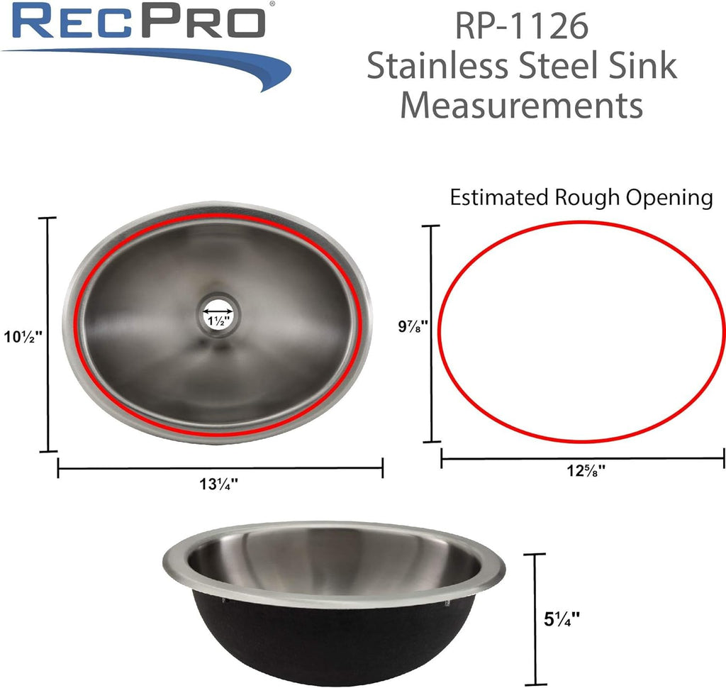 Stainless Steel Oval RV Kitchen Sink S330858