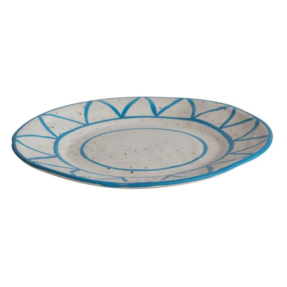 Hand-Painted Stoneware Pet Bowl O48780