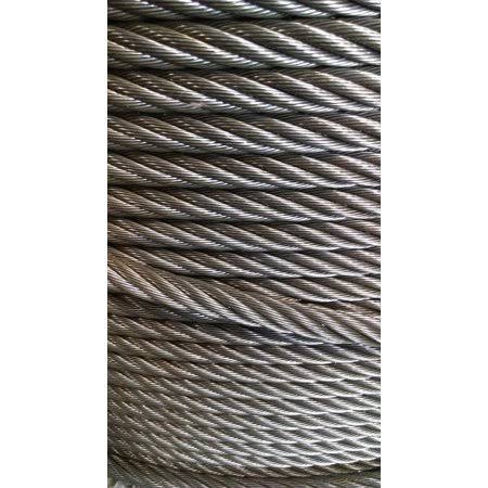 5/8 inch Bright Wire Rope Steel Cable IWRC 6x26 (100 Feet) N59946