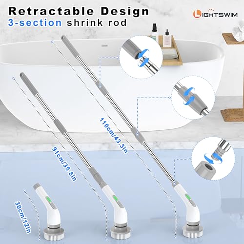 Electric Spin Scrubber 7 in 1 Dual Speed with Extension Arm B291