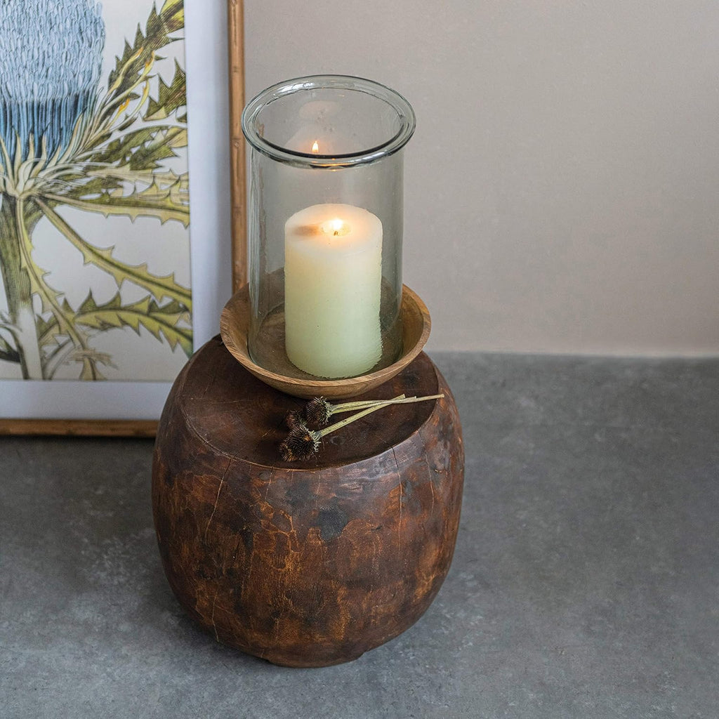 Brown Mango Wood Pedestal S665