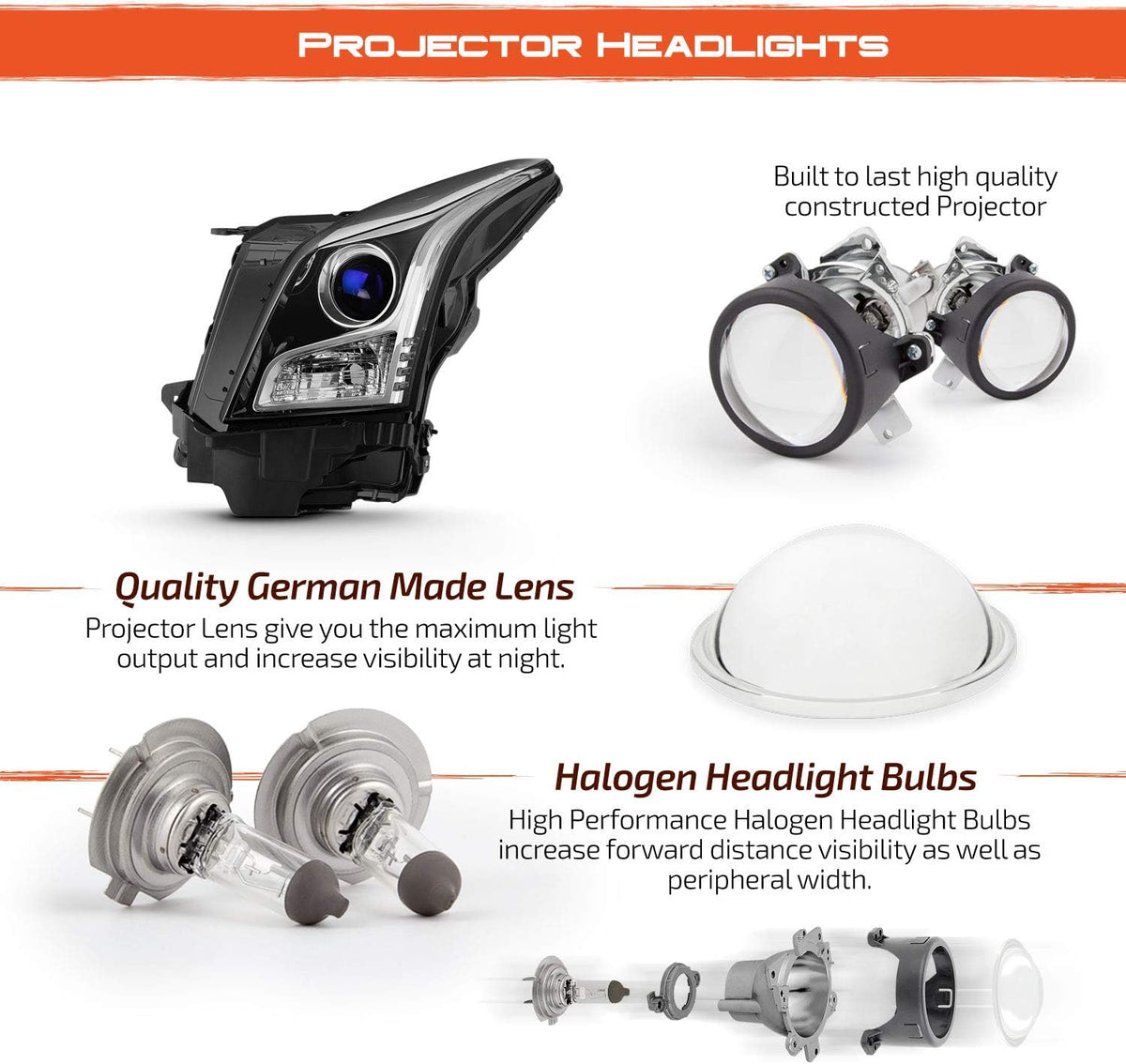 Projector Chrome Headlight K4114