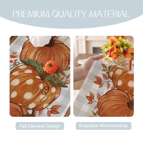 Fall Placemats Set of 4, 12 X 18 Inch Grey Blue Checkered Z152