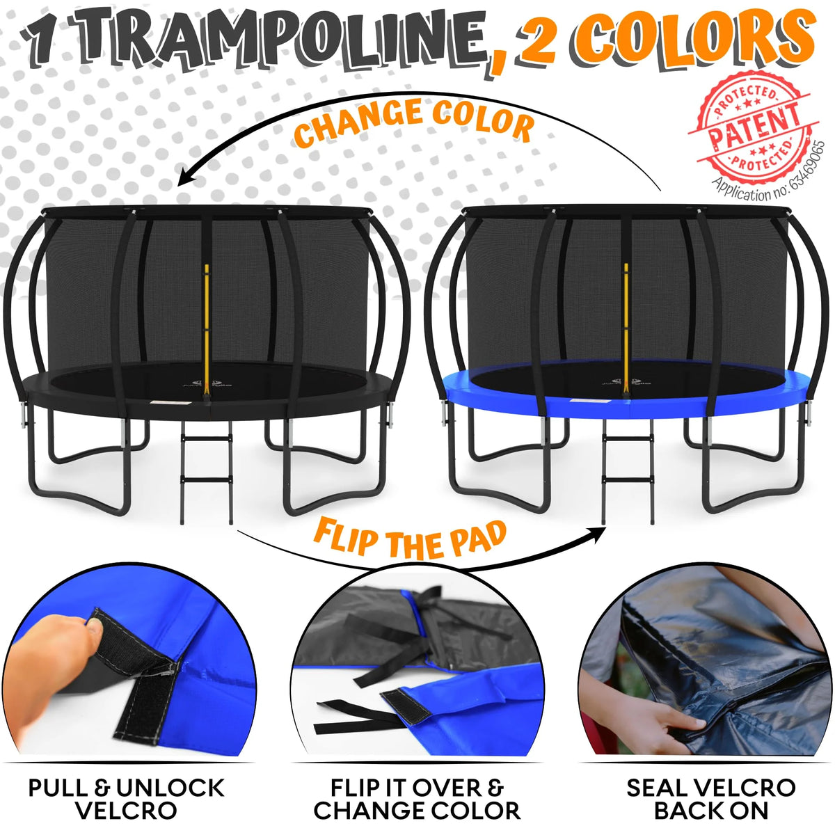 8FT 10FT 12FT 14FT Trampoline with Enclosure and Ladder M2276