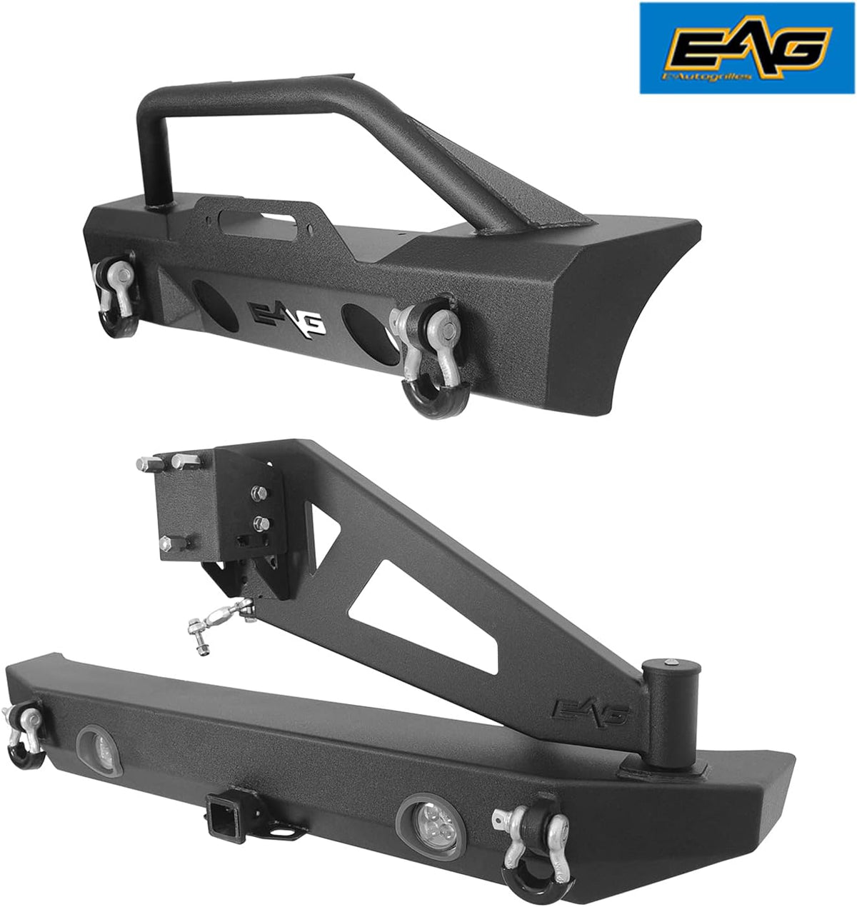 Stubby Front Bumper and Rear Bumper with Tire Carrier Combo T2572