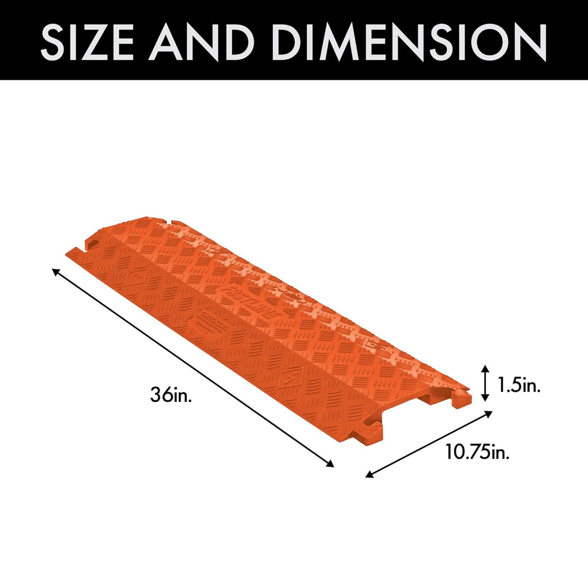Orange Polyurethane 1-Channel Drop-Over Cable Protector with L-Shaped Connectors C40428