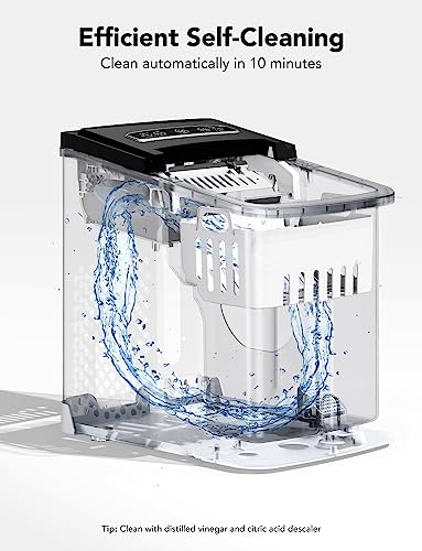 Smart Ice Maker Machine Countertop with Self Cleaning, 26lbs in 24Hrs, Portable with Basket and Scoop G2749