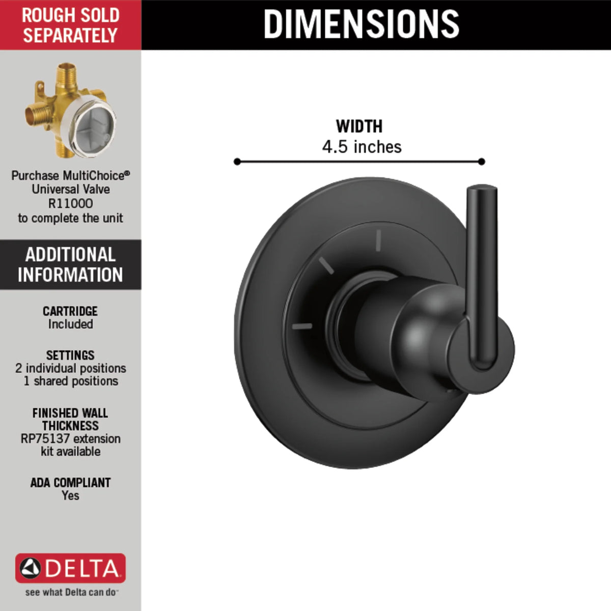3-Setting 2-Port Diverter Trim Y89190