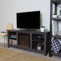 58" Rustic MDF Farmhouse Fireplace TV Stand Y745137