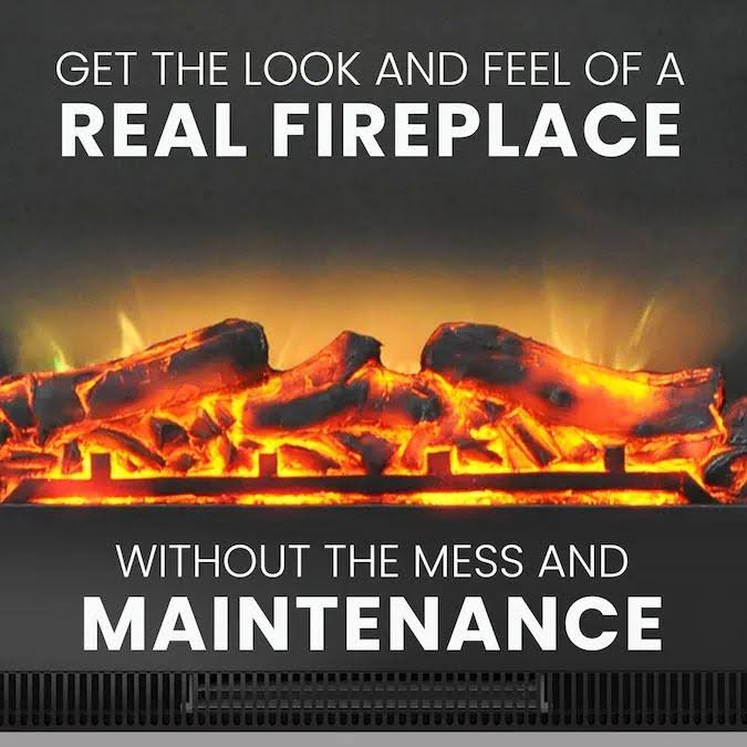 47 in. White Electric Fireplace Heater with TV Stand P6015