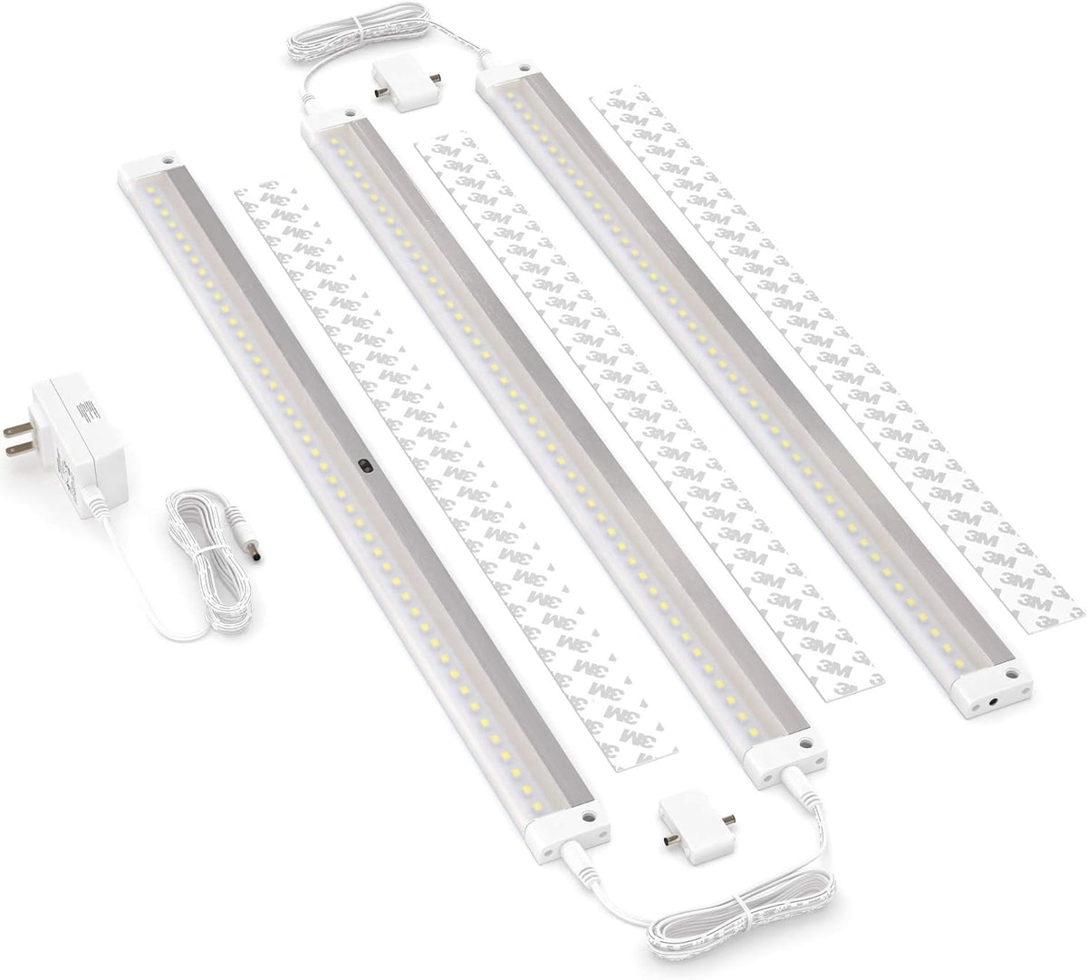 White Finish 3 Extra Long 20 inch Panels LED Dimmable Under Cabinet Lighting Kit P10075