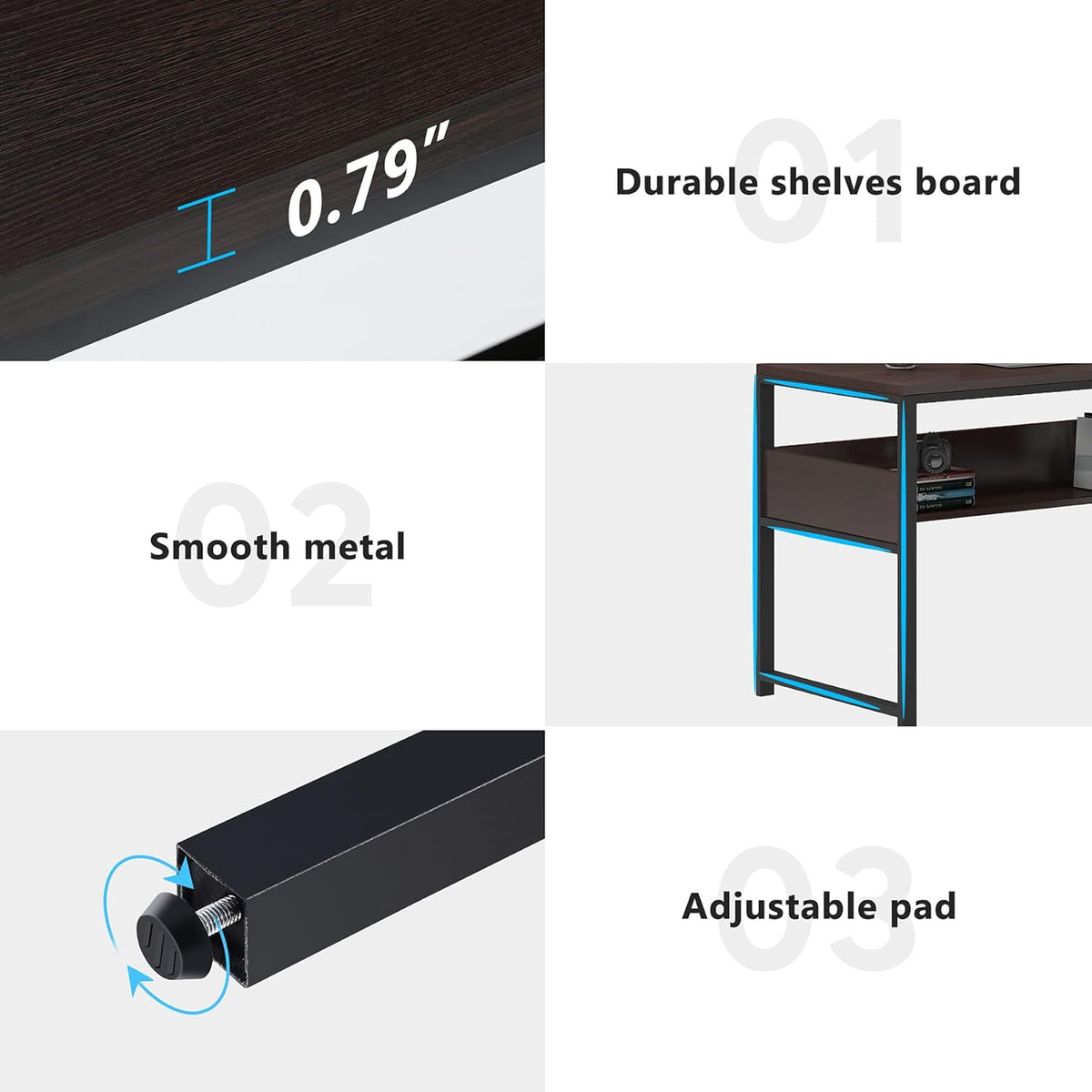 Cherry L-Shaped Computer Desk with Bookshelf and File Cabinet A944
