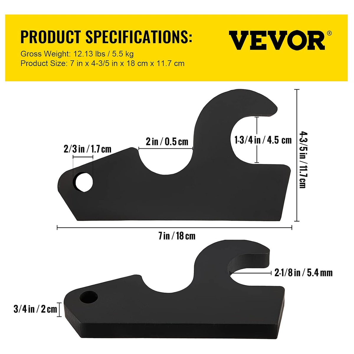 2pcs Black-Coating Steel Bucket Ears Attachment Q191637