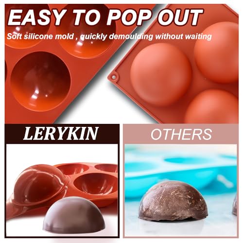 3 Pack Large 6-Cavity Semi Sphere Silicone Baking Molds T49750