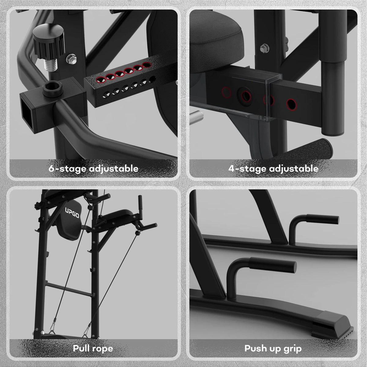 Adjustable Power Tower Dip Station Pull up Bar D913