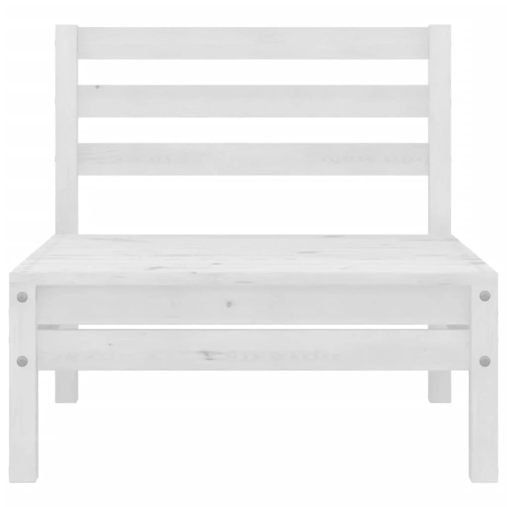 White Solid Wood Pine Patio Sofas 2 pcs X1497