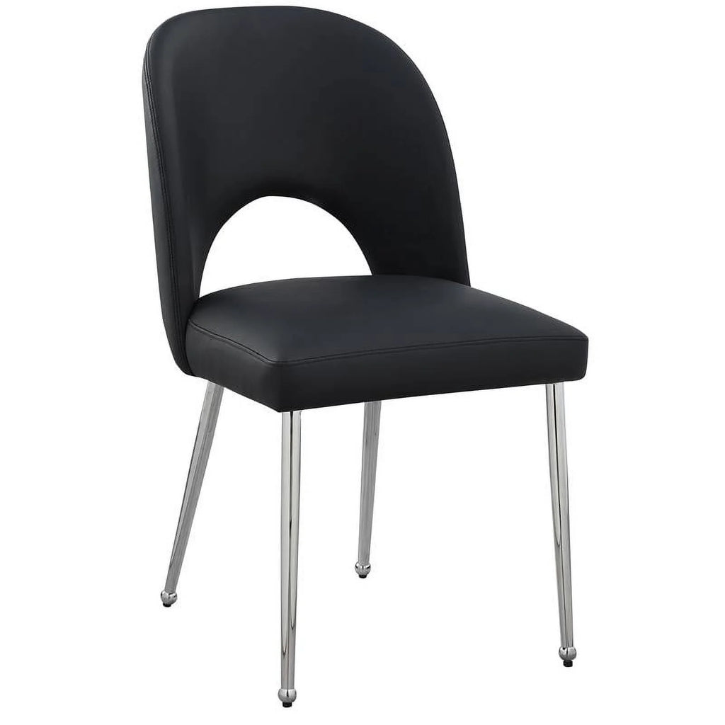 Black Vegan Leather Dining Chair U997