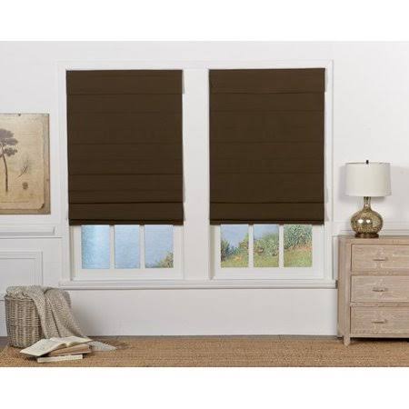 Brown Cordless Room Darkening Roman Shade A903