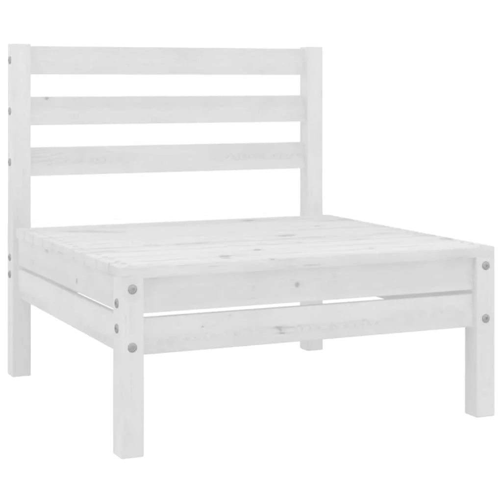 White Solid Wood Pine Patio Sofas 2 pcs X1497