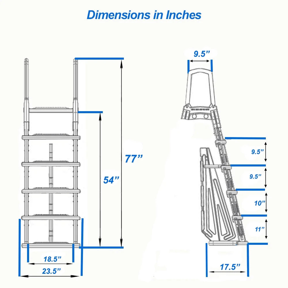 Heavy Duty Resin In-Pool Ladder with Entrapment Barrier T82495