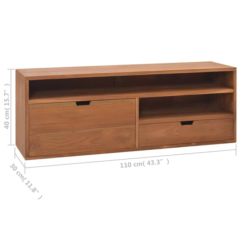 Teak Wood TV Cabinet with Storage Drawers and Shelf S866990