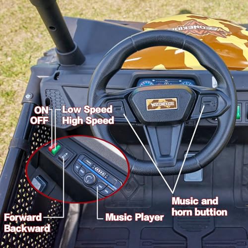 24V 2 Seat Electric Ride on Toy Car with 4 75W Motors J312