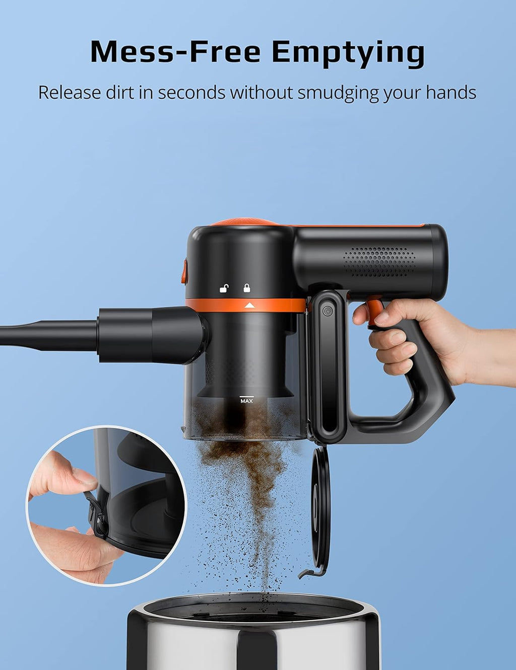 Cordless Stick Vacuum 6 in 1 with 2500 mAh Battery, 40mins Runtime, Brushless Motor, LED Light C3183