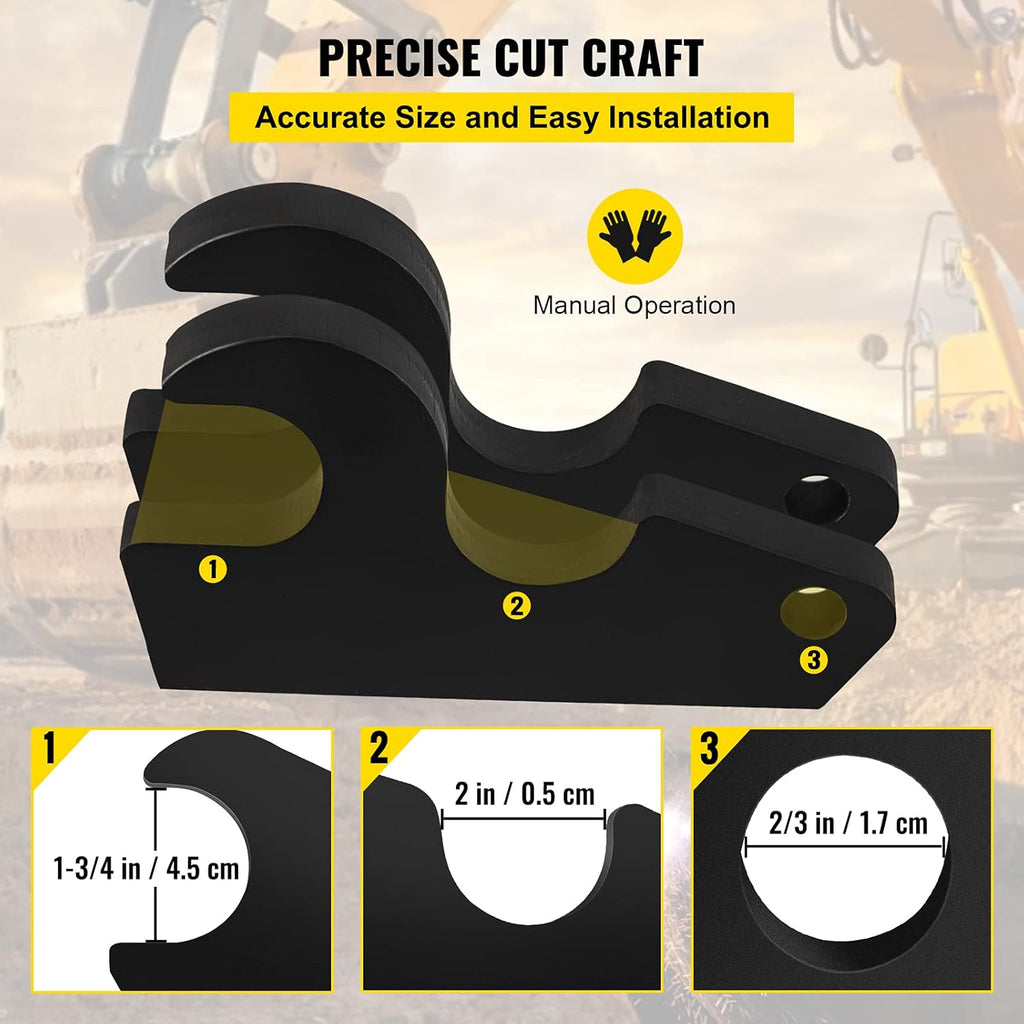 2pcs Black-Coating Steel Bucket Ears Attachment Q191637