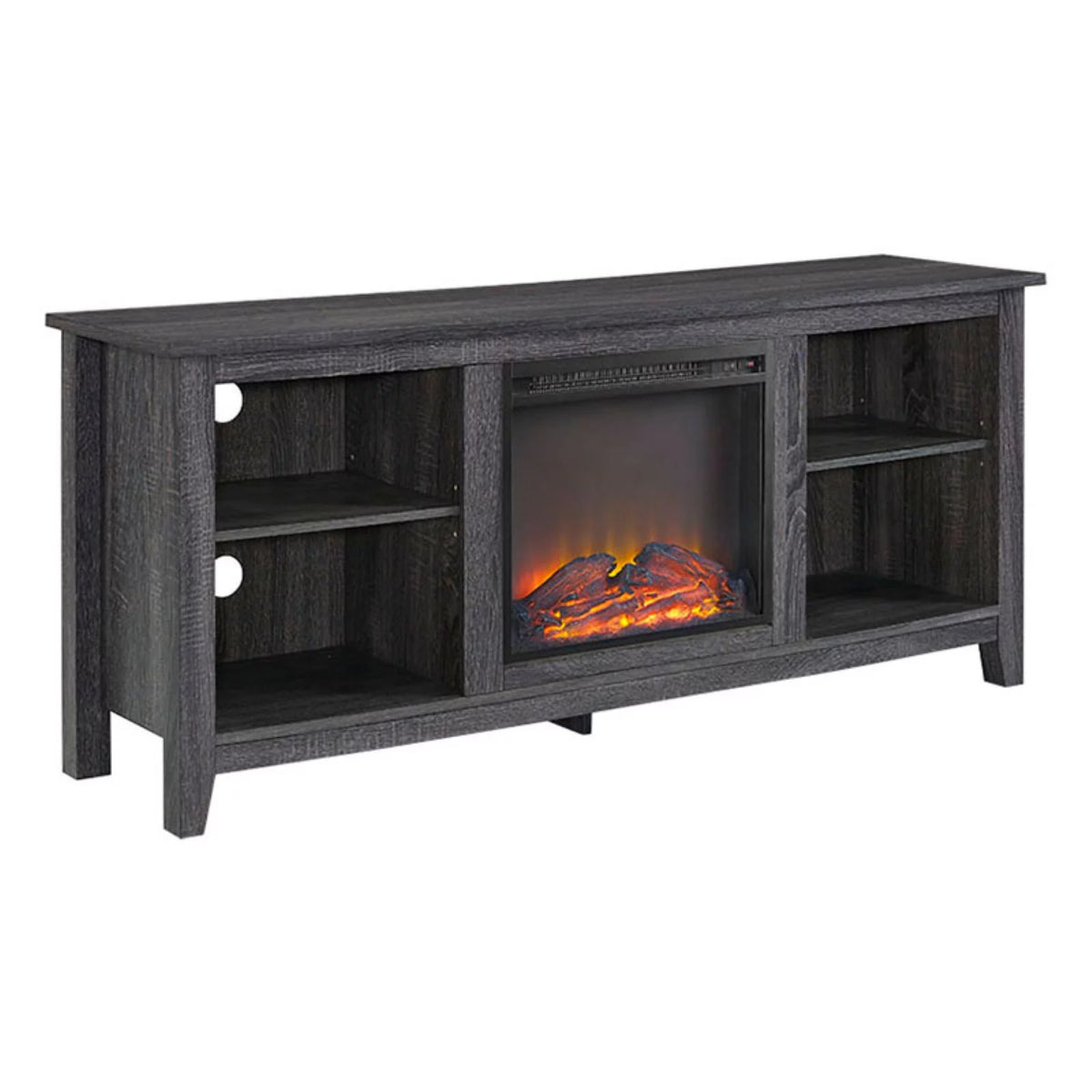58" Rustic MDF Farmhouse Fireplace TV Stand Y745137