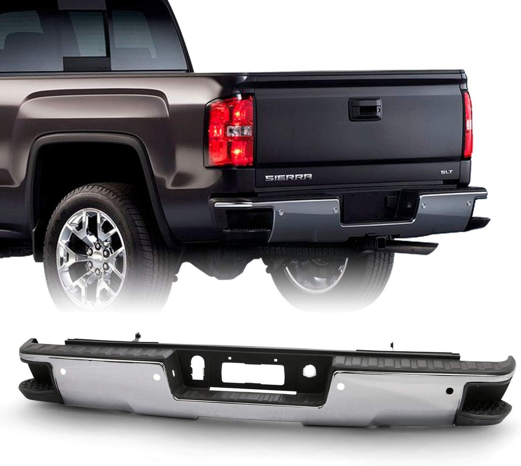 Black Rear Step Bumper with Sensor Holes N90214