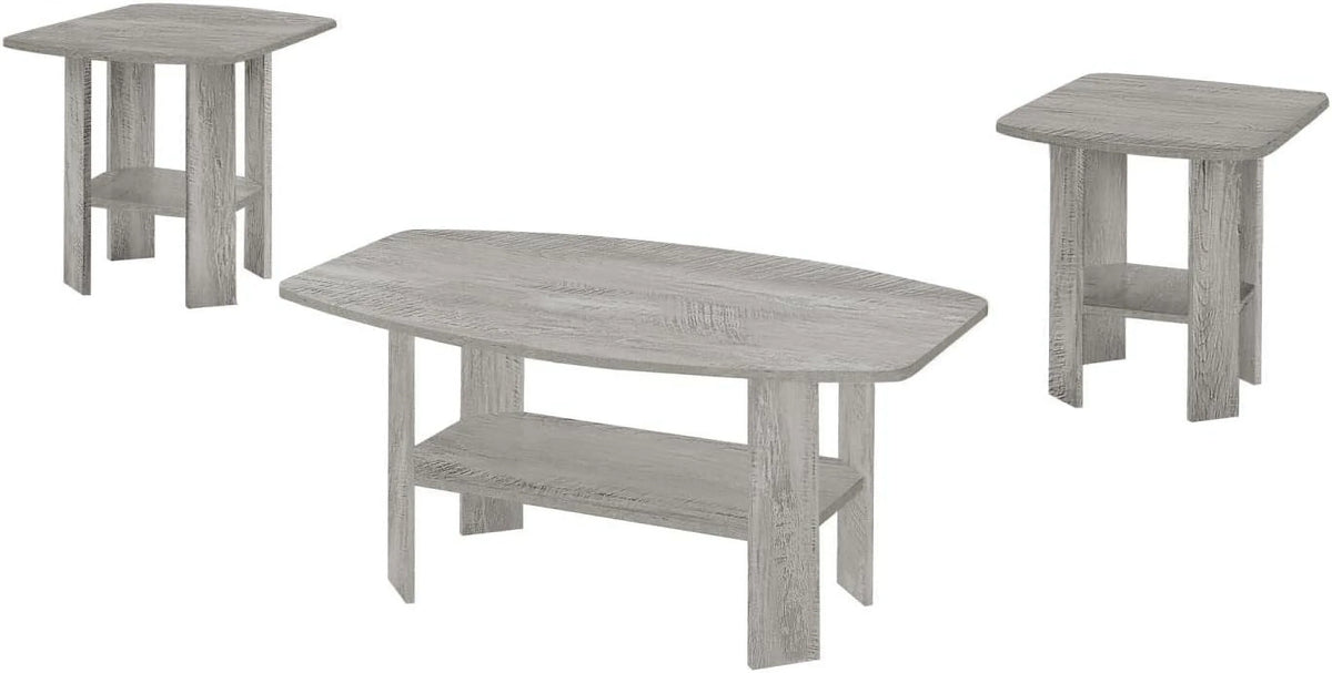 Grey Laminate 3Pcs Coffee End Side Table A889080