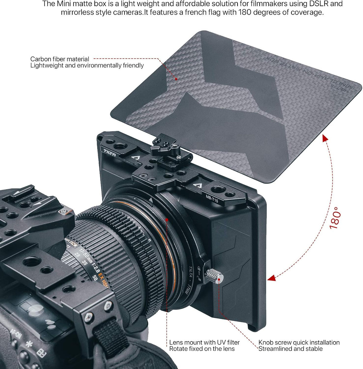 Mini Matte Box with Top Flag for Camera Lenses Q11169