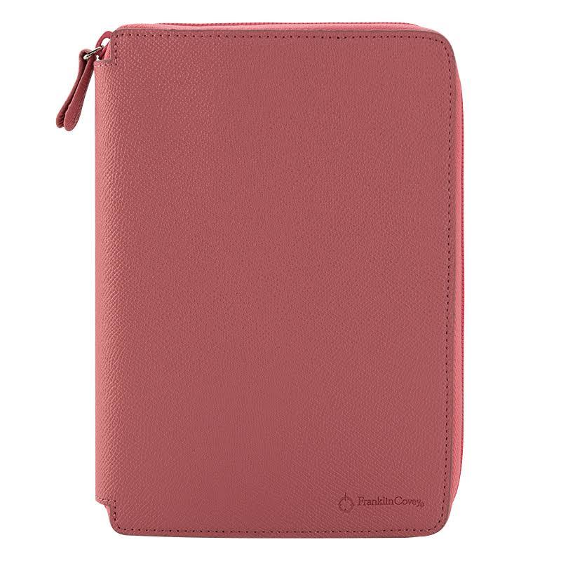 Pink Leather Zipper Binder K483146
