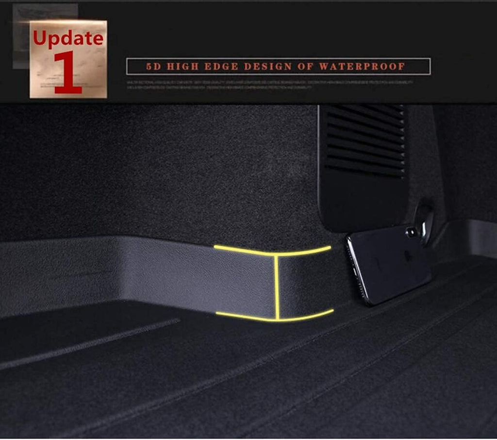 Black Heavy Duty Rubber Waterproof Rear Cargo Tray Trunk Floor Mat Protector Pack of 2 L875