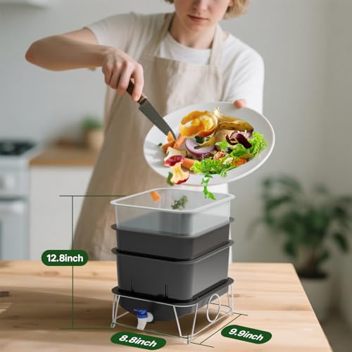 15L 3-Tray Worm Farm Composting Bin with Tool Set K33486
