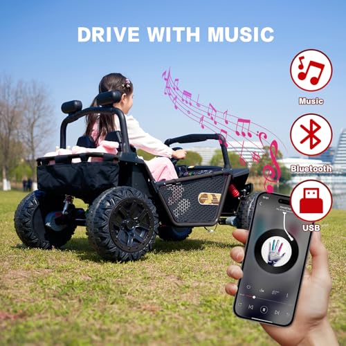 24V 2 Seat Electric Ride on Toy Car with 4 75W Motors J312