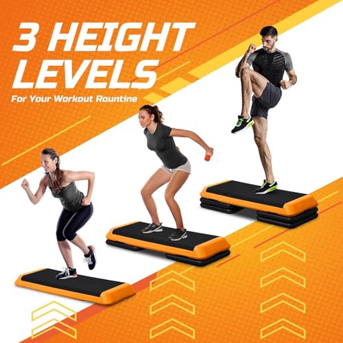 43'' Adjustable Aerobic Step Platform with 4 Stackable Risers S441197