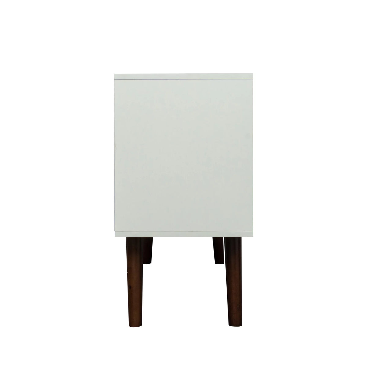 White Particle Board TV Stand with Storage and 2 Shelves K7993