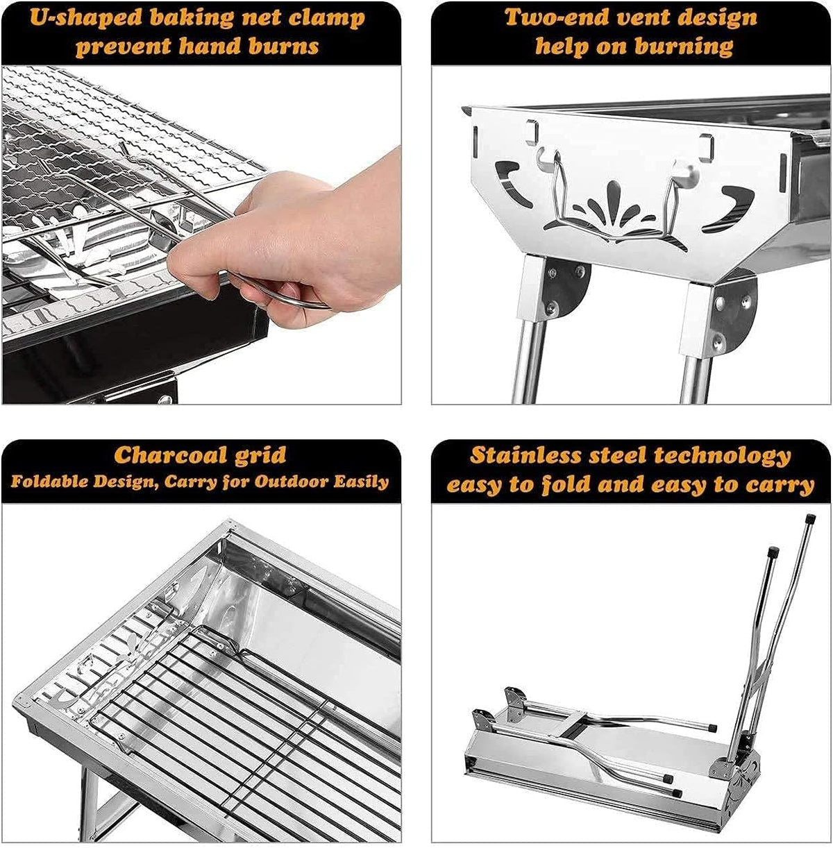Stainless Steel Folding Portable BBQ Tool Kits (Large) R966