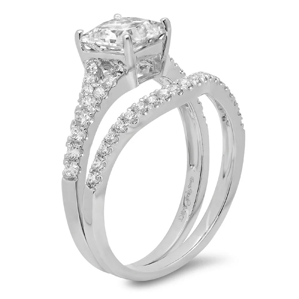 18K White Gold Princess Cut Diamond Engagement Ring M32639