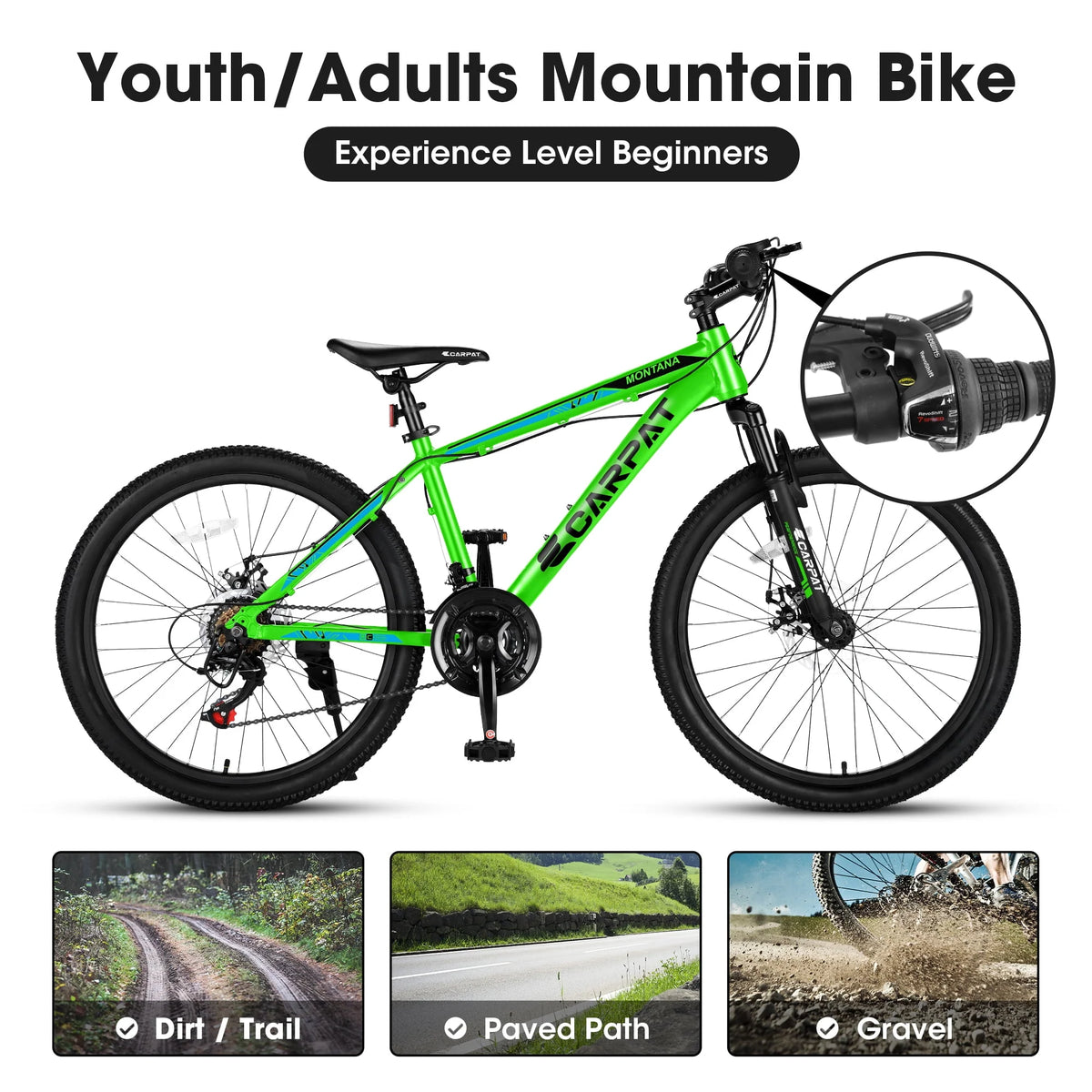 24 inch 21-Speed Mountain Bike with Disc Brake Q4530
