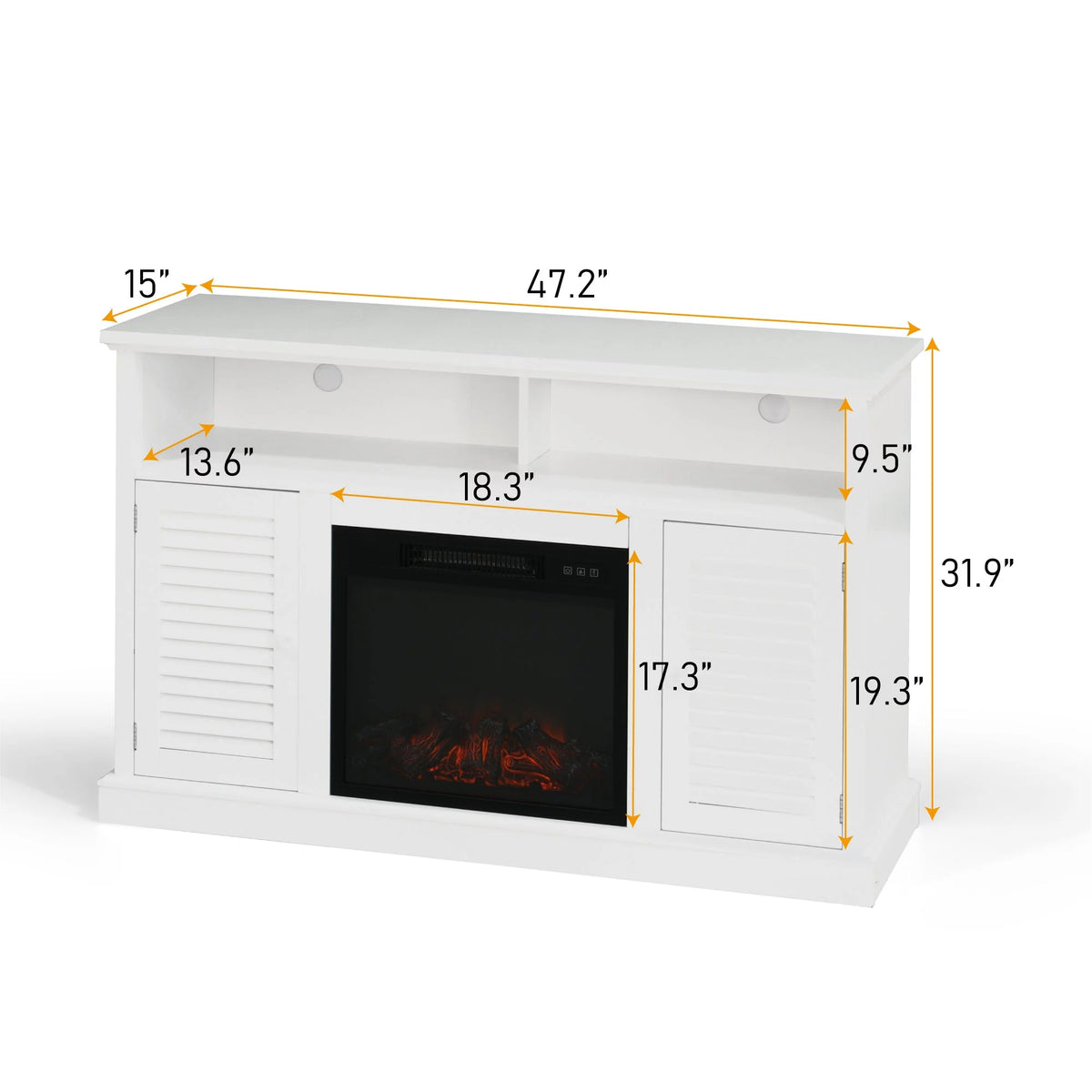 White Electric Fireplace TV Stand E47614