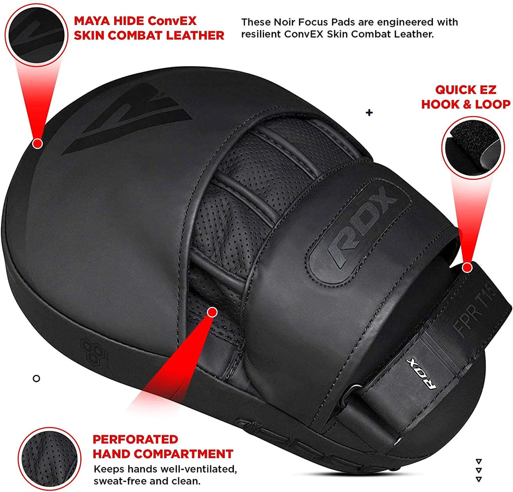 Black Leather Boxing Focus Mitts W194119