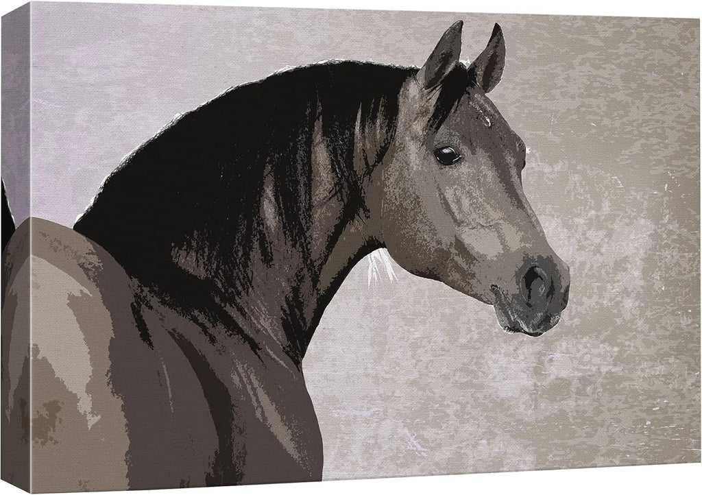 Canvas Print Wall Art Ram Portrait on Graphite Background U799