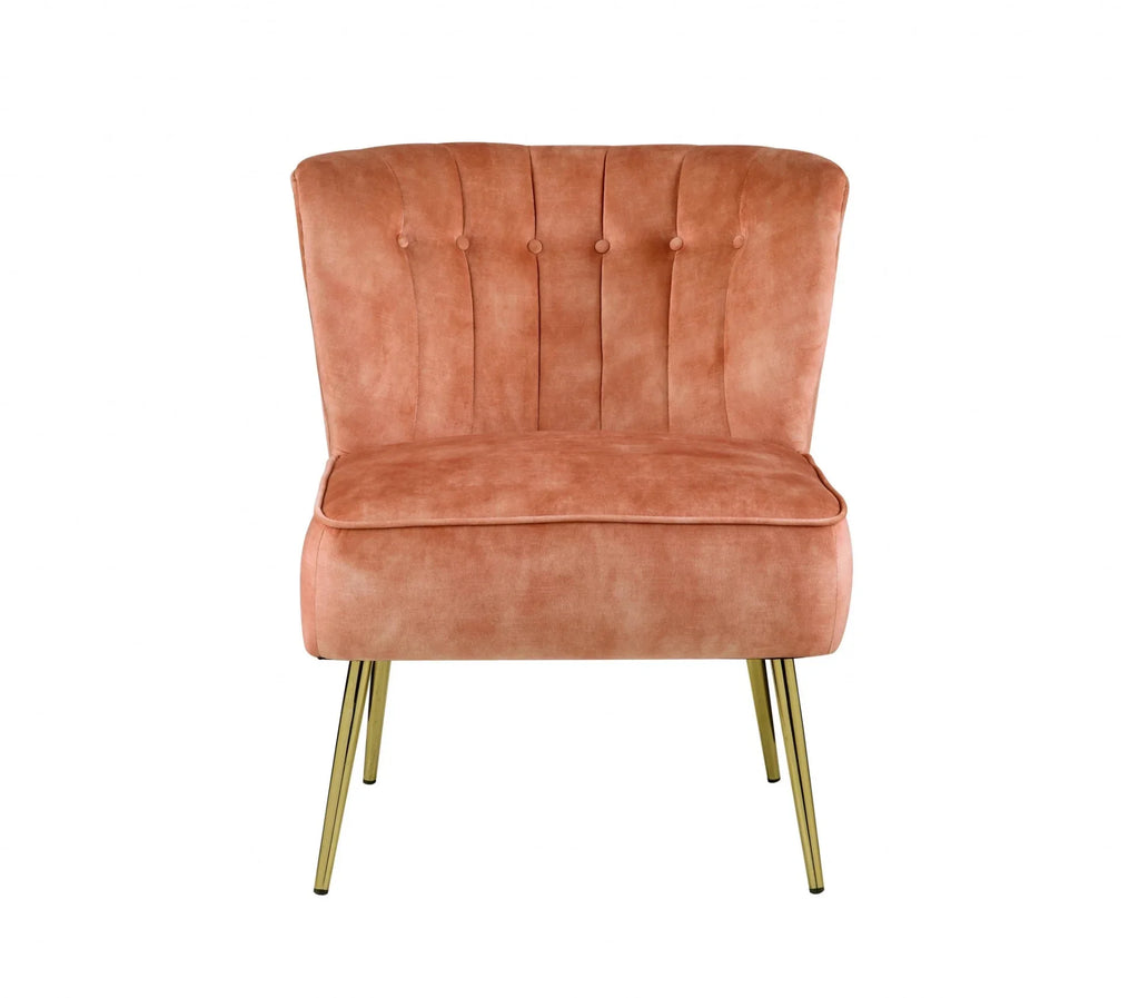 Burnt Orange Velvet Slipper Chair M513